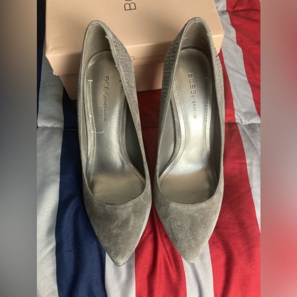Gray Suede Pumps